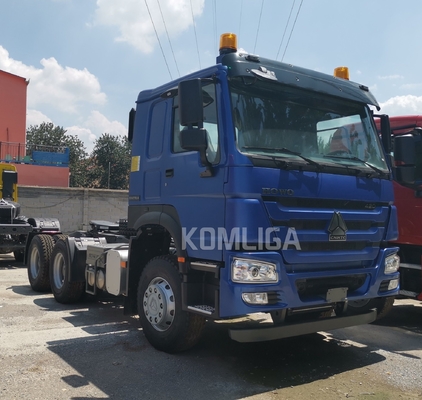 Diseño de neumáticos radiales y caja de cambios Hw19710 Sinotruk 6X4 HOWO Container Truck Head Tractor usado