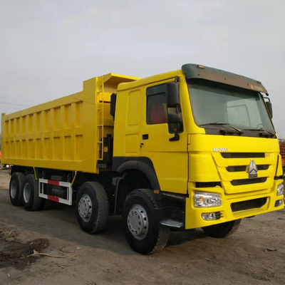 Sinotruk HOWO 8X4 371HP camión de segunda mano amarillo con transmisión manual