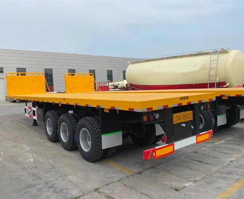 3 ejes 20FT 40FT Contenedor de autocarga Semirremolque de cama plana para el transporte seguro