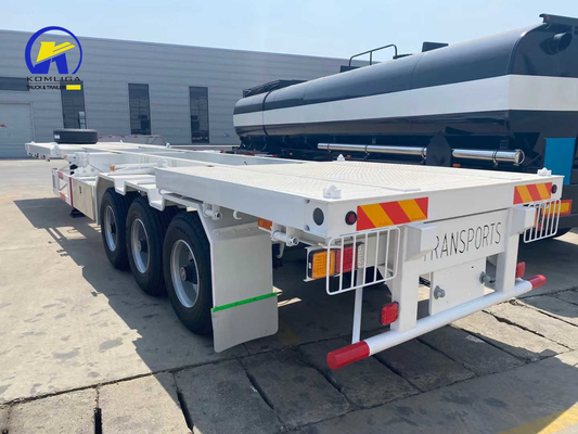 Remolque de cama plana usado Remolque esqueleto para contenedor 1820 mm de banda de rodadura y válvula Wabco