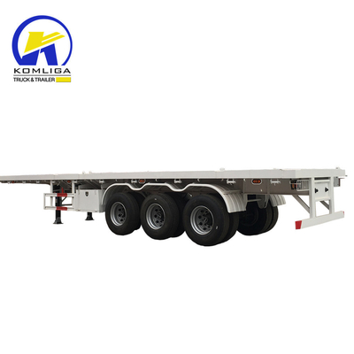 2023 3 ejes 40FT 40ton camión semirremolque de cama plana con vigas laterales de acero de canal de 16 mm