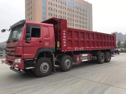 Certificado ISO 12 ruedas 8X4 Sinotruck 40 metros cúbicos camión de remate con eje delantero Hf9
