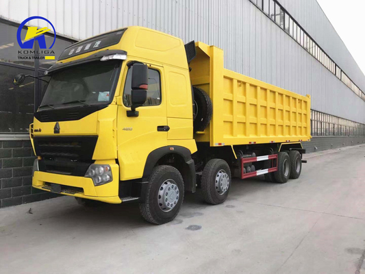Es el WD615.47. D12.42 8X4 12 neumáticos usados HOWO Camión de descarga Camión de deslizamiento con elevación delantera central