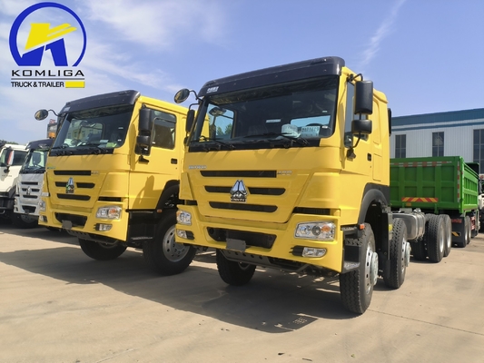 Sinotruk HOWO T7 8X4 400HP camión tractor de remolque de trabajo pesado con 5600X2300X1500 cubo