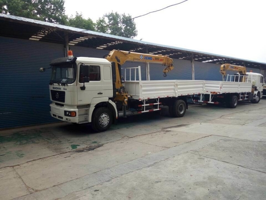 Camión de grúa Shacman 4X2 usado con eje delantero Hf9 y levantamiento hidráulico con volante ventral
