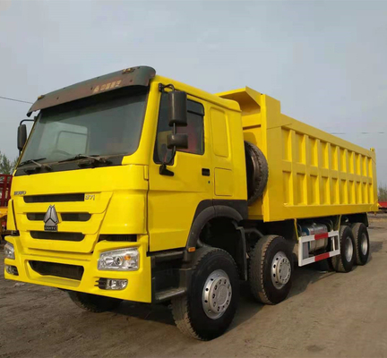 Sinotruk HOWO 8X4 371HP camión de segunda mano amarillo con transmisión manual