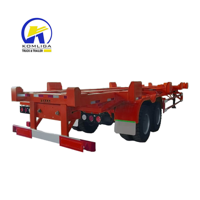 Capacidad de carga de 30T 2 ejes 20FT 40FT Remolque esqueleto de envío con neumáticos 315/80r22.5