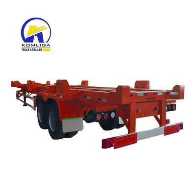 Capacidad de carga de 30T 2 ejes 20FT 40FT Remolque esqueleto de envío con neumáticos 315/80r22.5