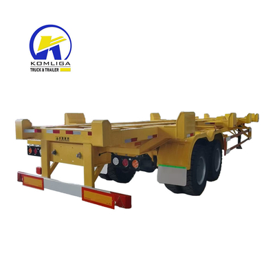 Capacidad de carga de 30T 2 ejes 20FT 40FT Remolque esqueleto de envío con neumáticos 315/80r22.5