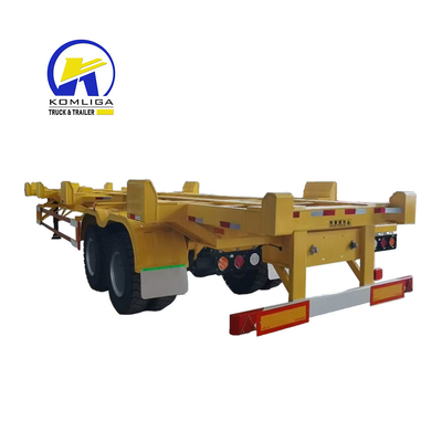 Capacidad de carga de 30T 2 ejes 20FT 40FT Remolque esqueleto de envío con neumáticos 315/80r22.5