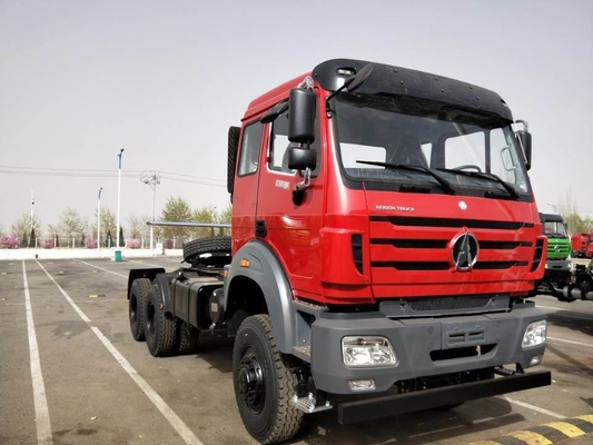 Cabeza de tractor Beiben 6X4 3 ejes con sistema de dirección Zf8098 y caja de cambios rápida 12js200t