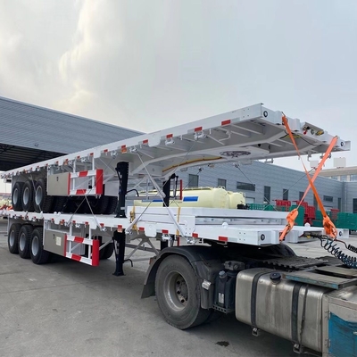 20FT 40FT Tri Axles Flat Bed Trailer con personalización y Jost dos velocidades de apoyo de la pierna