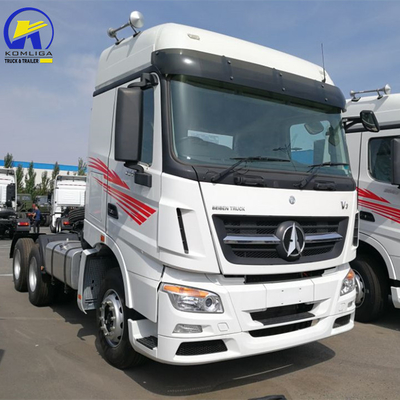 6X4 rueda motriz Norte Benz Camión de cabeza de tractor con tanque de combustible de aleación de aluminio de 400L
