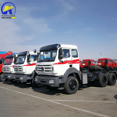 6X4 rueda motriz Norte Benz Camión de cabeza de tractor con tanque de combustible de aleación de aluminio de 400L