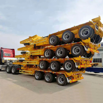 7 distancia entre ejes 3 eje 20FT 40FT Flat Container de envío Dolly con válvula Wabco