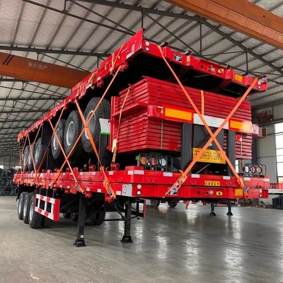 Recargo modelo 3 Ejes Semirremolque de cama plana con sistema de frenado antibloqueo ABS 53FT 28 FT