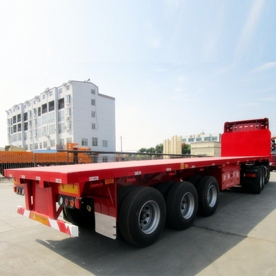 Recargo modelo 3 Ejes Semirremolque de cama plana con sistema de frenado antibloqueo ABS 53FT 28 FT