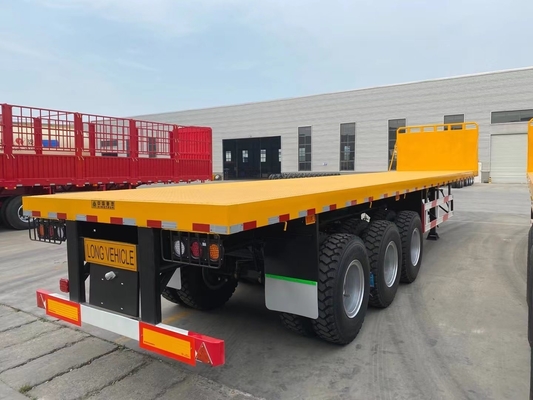 3 ejes 20FT 40FT Contenedor de autocarga Semirremolque de cama plana para el transporte seguro
