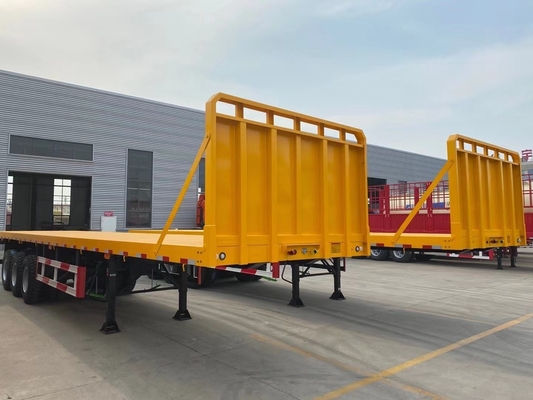 3 ejes 20FT 40FT Contenedor de autocarga Semirremolque de cama plana para el transporte seguro