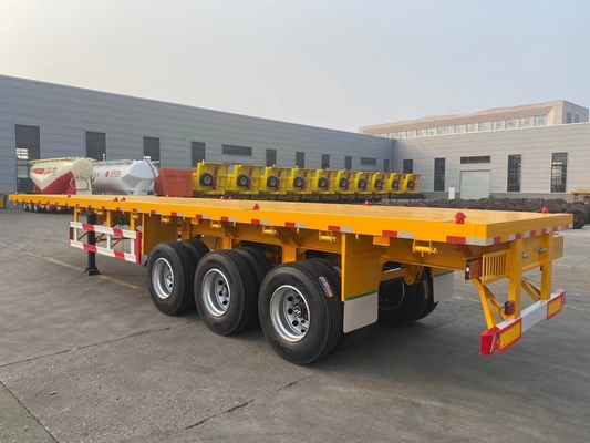 3 ejes 20FT 40FT Contenedor de autocarga Semirremolque de cama plana para el transporte seguro