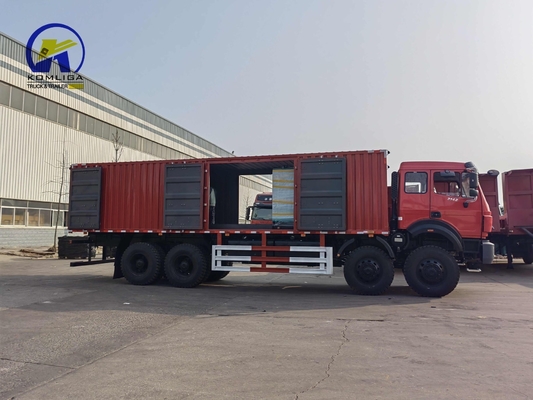 Beiben Benz 8X8 12 ruedas de furgoneta de estilo caja de carga camión de 20cbm Dimensión de cubo 5600X2300X1500