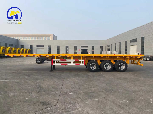Capacidad de carga de 50 T Personalización de 3/4 Ejes 45FT Semi remolque de piso plano 53FT Contenedor de remolque