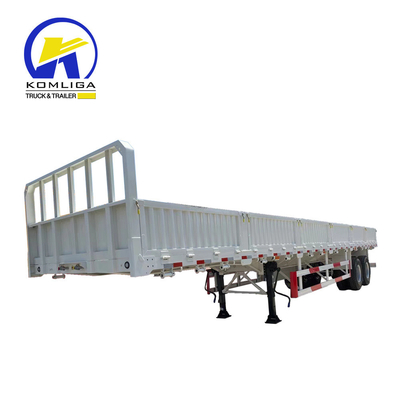 Triaxil 40 50 60 toneladas 600 mm Pared lateral Semirremolque no auto-dumping 12.00r20 neumáticos