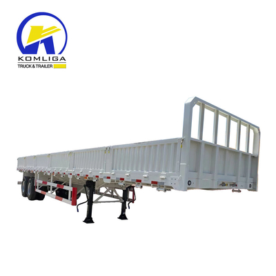 Triaxil 40 50 60 toneladas 600 mm Pared lateral Semirremolque no auto-dumping 12.00r20 neumáticos