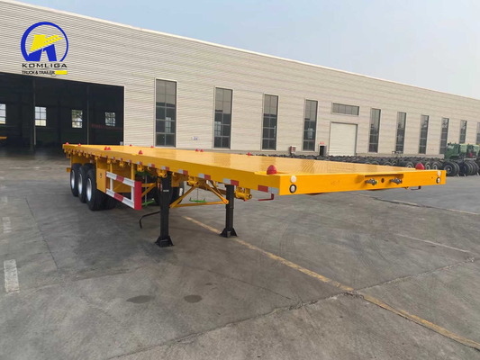 Sinotruk HOWO Remolque de piso plano de 3 ejes Remolque de contenedores con luz LED y ABS opcional