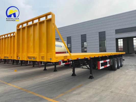 Base de ruedas de 7000-8000 mm de trabajo pesado 13t Fuwa 30-100t Semi remolque plano para beneficio