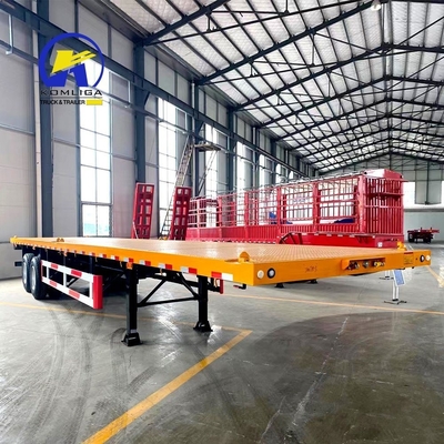 Base de ruedas de 7000-8000 mm de trabajo pesado 13t Fuwa 30-100t Semi remolque plano para beneficio