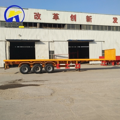 Semi-remolque de capacidad de carga de 50 T para contenedores de transporte estándar de 20/40/45/48 FT cama plana