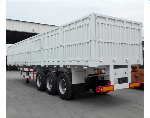 Semiremolque de protección lateral de 30 toneladas con aro y diseño de plataforma plana de 9.00*22.5/8.00-20/8.5-20