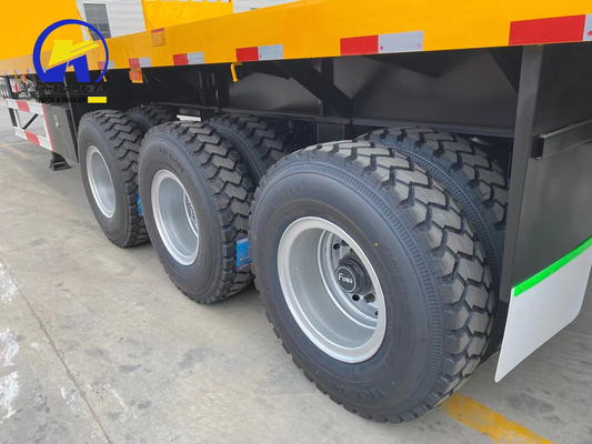 40 toneladas 60 toneladas Capacidad 3 ejes Plataforma de transporte de contenedores de 40 pies Semirremolque de cama plana