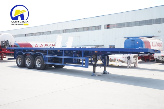 40FT 40 toneladas Chasis esqueleto Camión Contenedor Remolque de cama plana con alta capacidad de carga