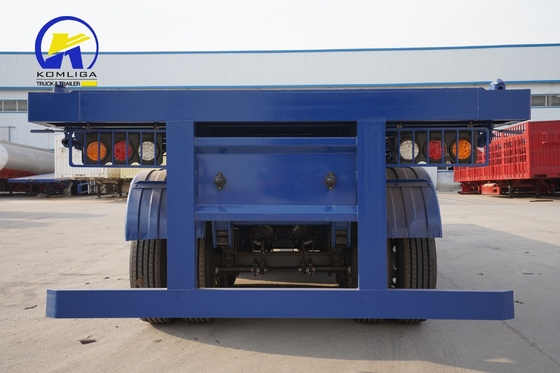 3 ejes 45FT Plataforma de semirremolque de piso plano 12500x2500x1650mm