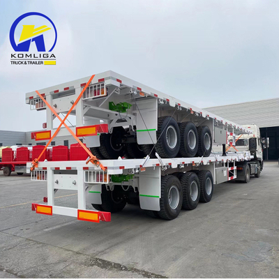 Personalización de 3 ejes de 40 pies plataforma de contenedores de transporte semirremolque de cama plana en Ghana