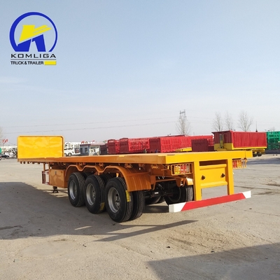 Semi-remolque 45FT de 3 ejes y 4 ejes de piso plano para el transporte de contenedores Certificación GCC