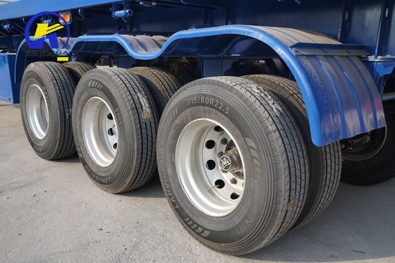40-80 toneladas Peso 3 ejes Semirremolque de carga pesada de cama plana con viga principal de acero Q345b