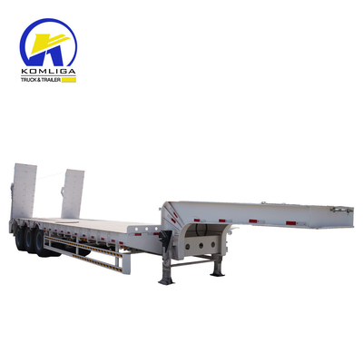 Q345b Remolque de camión de tramo principal de acero con lecho plano y lecho bajo para tractores de 3 4 5 ejes