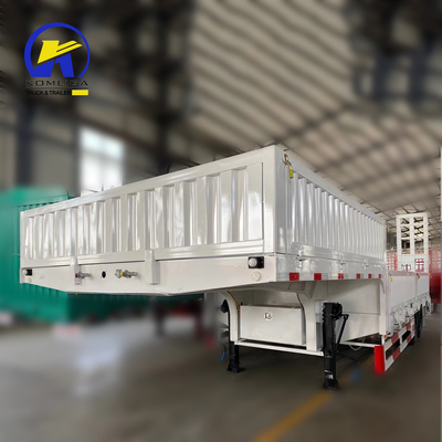 Q345b Remolque de camión de tramo principal de acero con lecho plano y lecho bajo para tractores de 3 4 5 ejes