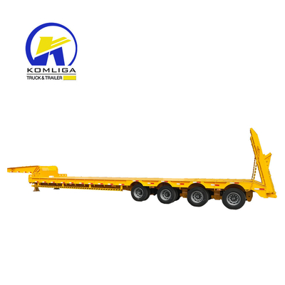Q345b Remolque de camión de tramo principal de acero con lecho plano y lecho bajo para tractores de 3 4 5 ejes