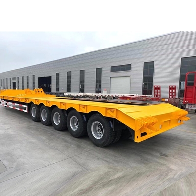 Q345b Remolque de camión de tramo principal de acero con lecho plano y lecho bajo para tractores de 3 4 5 ejes