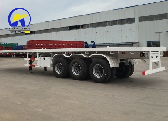 2023 3 ejes 40FT 40ton camión semirremolque de cama plana con vigas laterales de acero de canal de 16 mm
