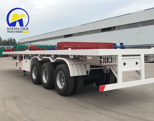 Capacidad de carga de 50T Remolque de cama plana Semi Remolque de contenedores para sus necesidades de transporte