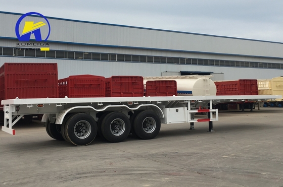 Capacidad de carga de 50T Remolque de cama plana Semi Remolque de contenedores para sus necesidades de transporte