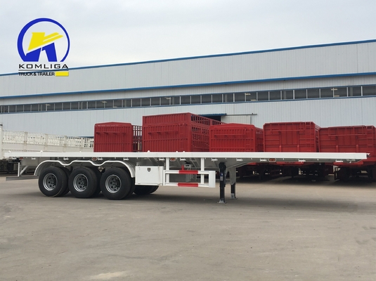 Capacidad de carga de 50T Remolque de cama plana Semi Remolque de contenedores para sus necesidades de transporte