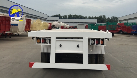 Capacidad de carga de 50T Remolque de cama plana Semi Remolque de contenedores para sus necesidades de transporte