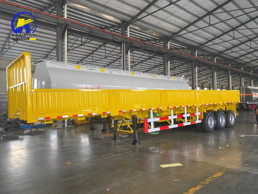 Semiremolque de pared lateral de 3 ejes de 60 toneladas para transporte de carga pesada