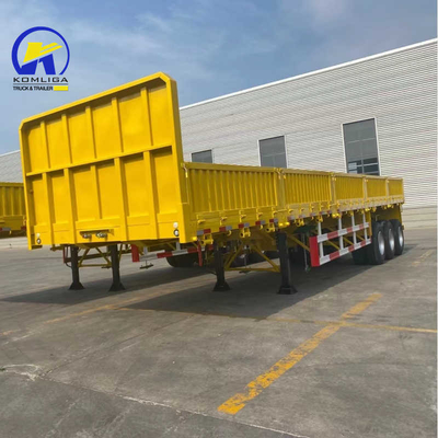 Semiremolque de pared lateral de 3 ejes de 60 toneladas para transporte de carga pesada